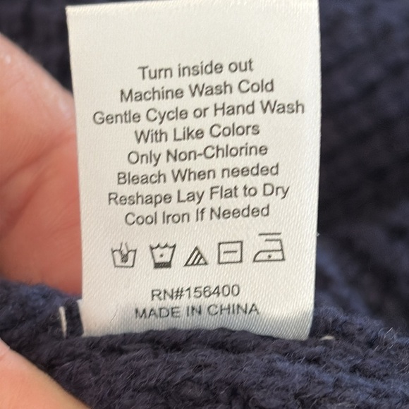 Long Wharf Women Rye SeaWell Sweater Small Navy Blue Shaker Thick Knit Warm EUC - Picture 7 of 8